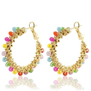 MenaMountain Ohrringe Creole gold bunt sommerlich Accessoires