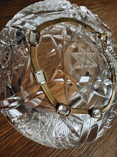 MenaMountain gold Kristall Armband Größenverstellbar