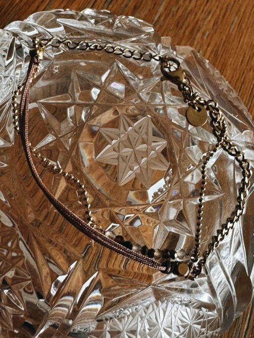 MenaMountain Armband gold braun Materialmix