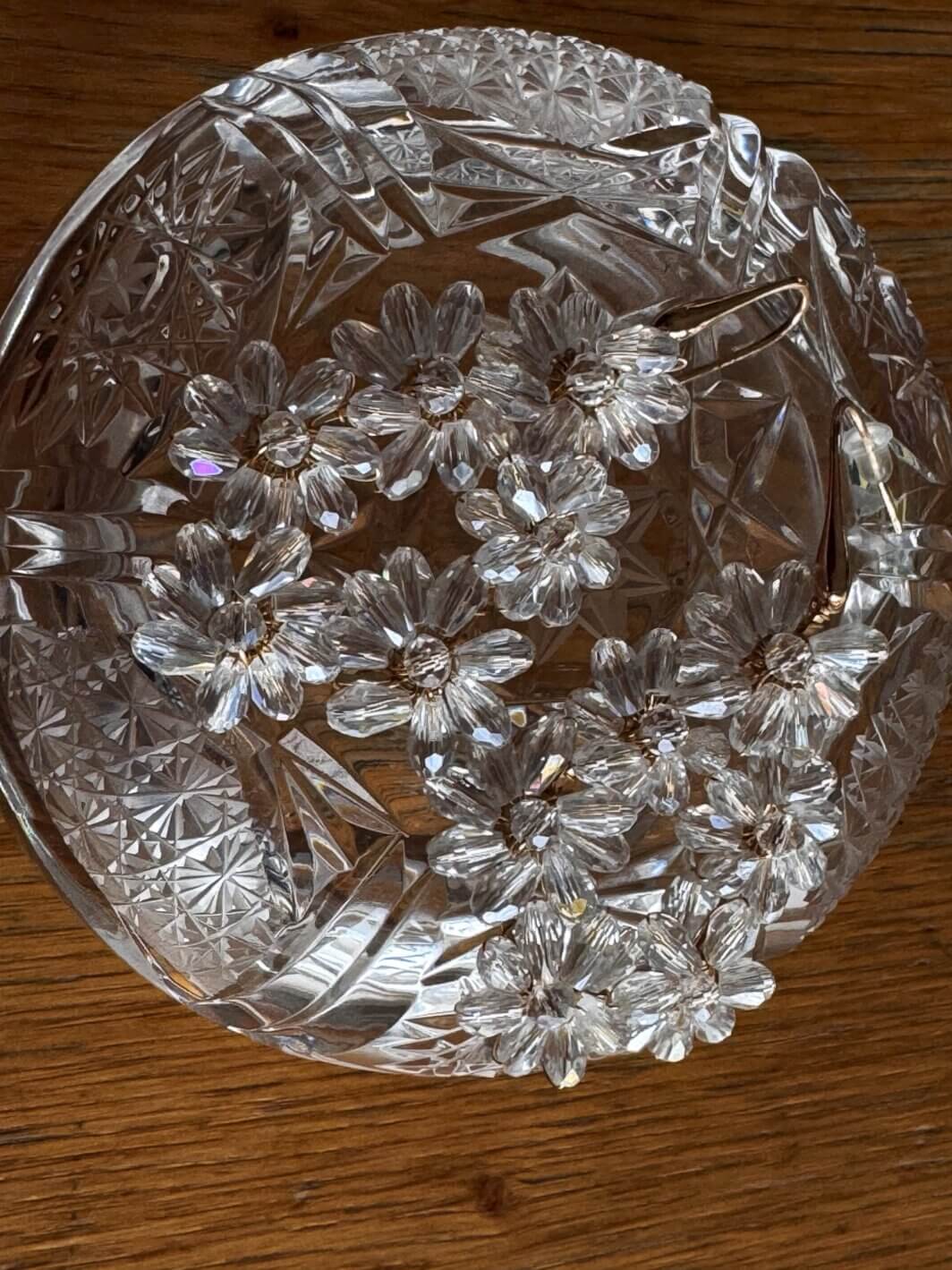 MenaMountain Ohrringe gold Kristall Crystal Blumen
