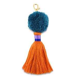 MenaMountain Schlüsselanhänger blau orange Statementanhänger Taschenschlüssel