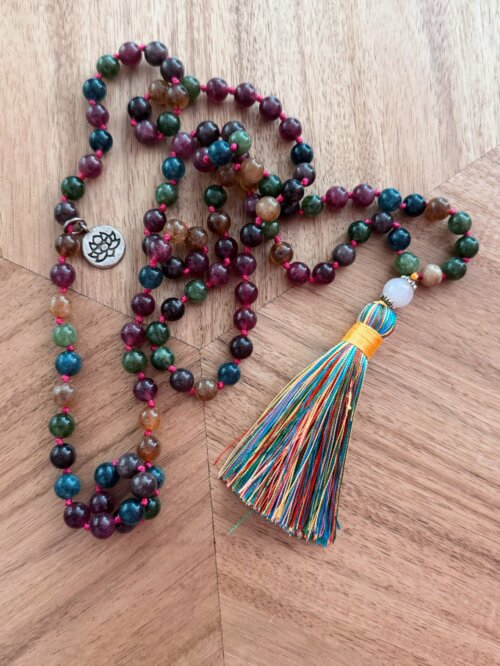 MenaMountain Halskette Malakette Mala bunt Perlen Quaste Sommer Accessoires Schmuck Liebe