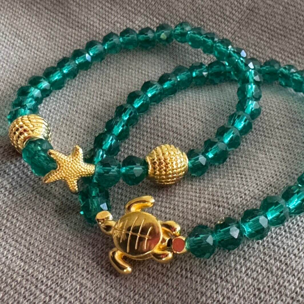MenaMountain Armbandset Armband grün gold Meerestiere Meerliebe